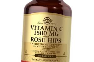 Витамин С с Шиповником Vitamin C 1500 with Rose Hips Solgar 90таб (36313219)