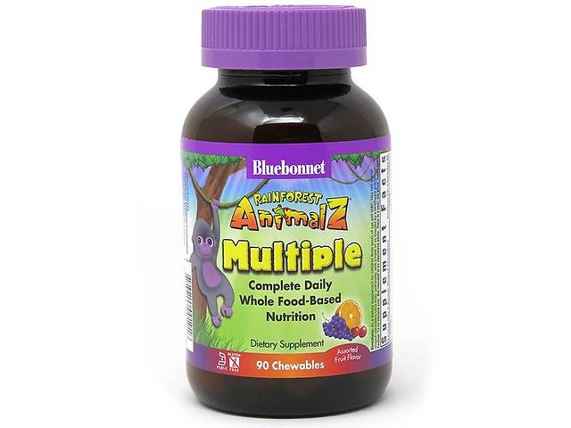 Витаминно-минеральный комплекс Bluebonnet Nutrition Rainforest Animalz, Multiple Complete Daily 90 Chewables Assorted...