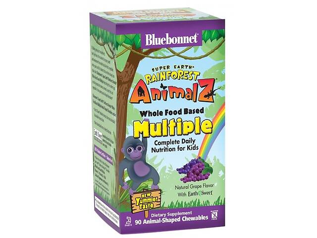 Витаминно-минеральный комплекс Bluebonnet Nutrition Rainforest Animalz, Multiple Complete Daily Nutrition For Kids 90...