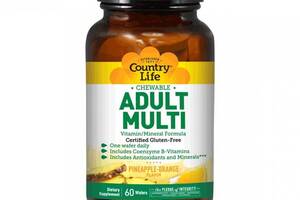 Витаминно-минеральный комплекс Country Life Adult Multi 60 Wafers Pineapple Orange