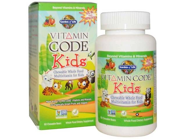Витаминно-минеральный комплекс Garden of Life Vitamin Code, Kids, Chewable Whole Food Multivitamin for Kids 60 Chewab...