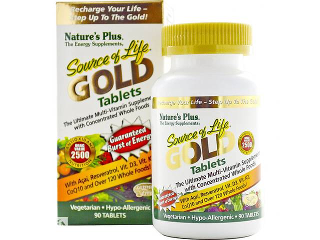 Витаминно-минеральный комплекс Nature's Plus Source of Life Gold 90 Tabs