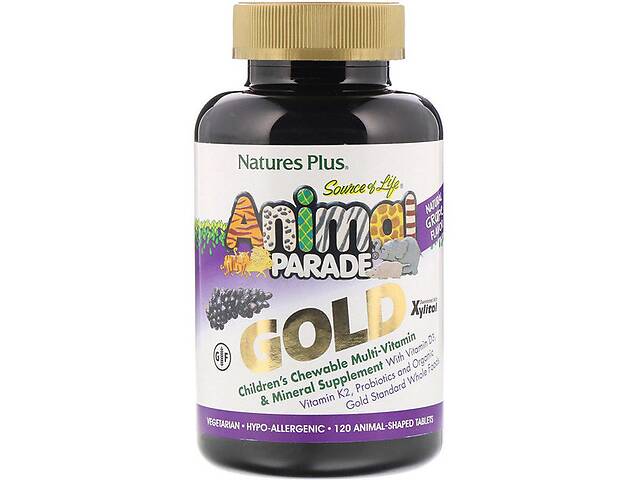 Витаминно-минеральный комплекс Nature's Plusr NTP29934 Animal Parade Gold 120 Tabs Natural Grape Flavo