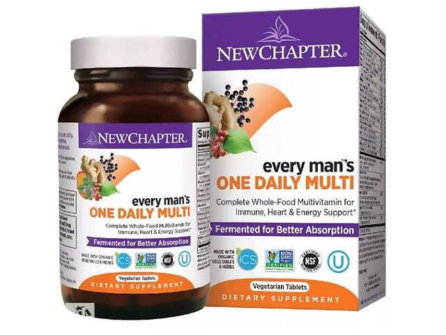 Витаминно-минеральный комплекс New Chapter Every Man's One Daily Multi 24 Veg Tabs NC0326