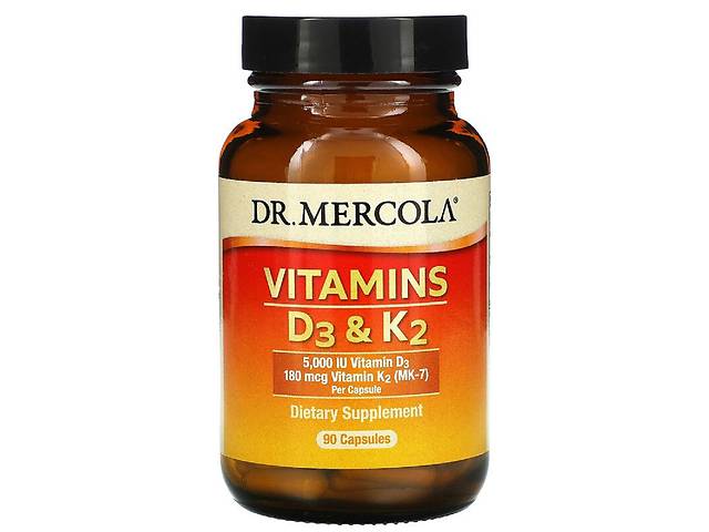 Витамины D3 и K2 5000 МЕ Vitamins D3 & K2 Dr. Mercola 90 капсул