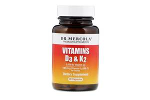 Витамины D3 и K2 Vitamins D3 & K2 Dr. Mercola 30 капсул