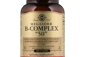 Витамины группы В-50 Megasorb B-Complex Solgar комплекс 100 таблеток