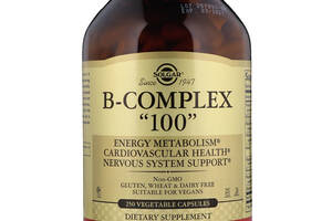 Витамины В-100 комплекс B-Complex 100 Solgar 250 вегетарианских капсул