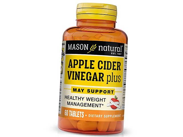 Яблочный уксус Apple Cider Vinegar Plus Mason Natural 60таб (72529005)