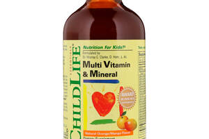 Жидкие Мультивитамины для Детей, Вкус Апельсин-Манго, Multi Vitamin & Mineral, ChildLife, 237 мл
