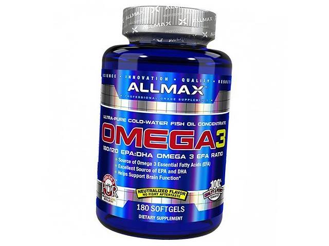Жирные кислоты Омега 3 Omega 3 Allmax Nutrition 180гелкапс (67134001)