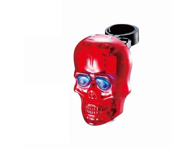 Фонарь габаритный задний BC-TL5354 (череп) с лазерной дорожкой LED, USB (красный)