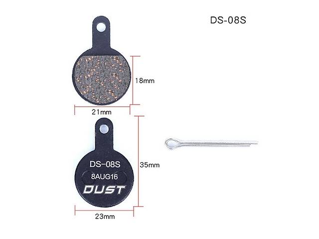 Колодки гальмiвнi полуметал DUST DS-08S Пiдходить пiд дисковi гальма Shimano TEKTRO IOX，Lyra, Novella