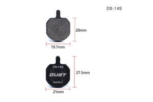 Колодки гальмiвнi полуметал пiд дисковi гальма DUST DS-14S Пiдходить пiд дисковi гальма Hayes Sole hydraulic、MX2、MX3...