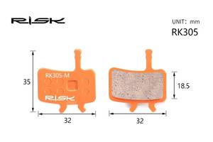Колодки гальмiвнi полуметал пiд дисковi гальма RISK RK305-S Пiдходить пiд дисковi гальма AVID BB7，Juicy3/5/7