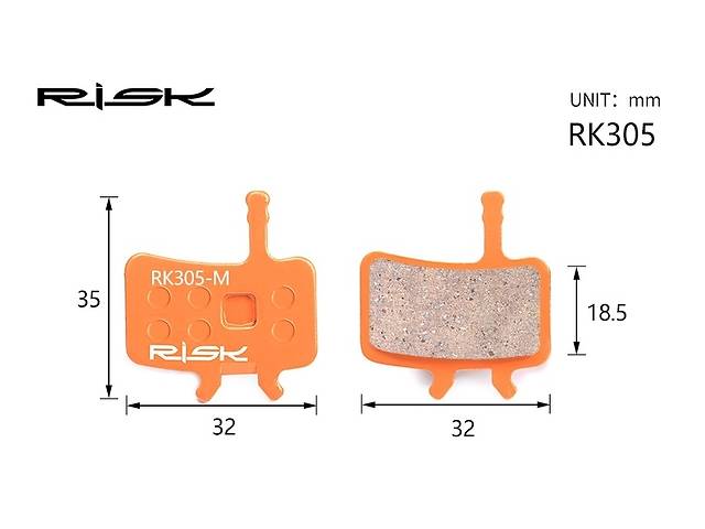 Колодки гальмiвнi полуметал пiд дисковi гальма RISK RK305-S Пiдходить пiд дисковi гальма AVID BB7，Juicy3/5/7