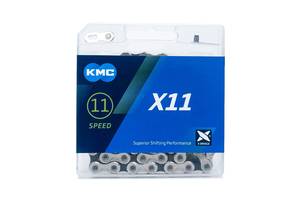 Цепь 11 ск. 118зв. silver/black KMC X11 с замком NEW BOX