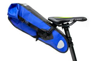 Велосумка 'байкпакинг' под седло 62x14x14cm черно-синий BRAVVOS A2-402 водоотталк. материал