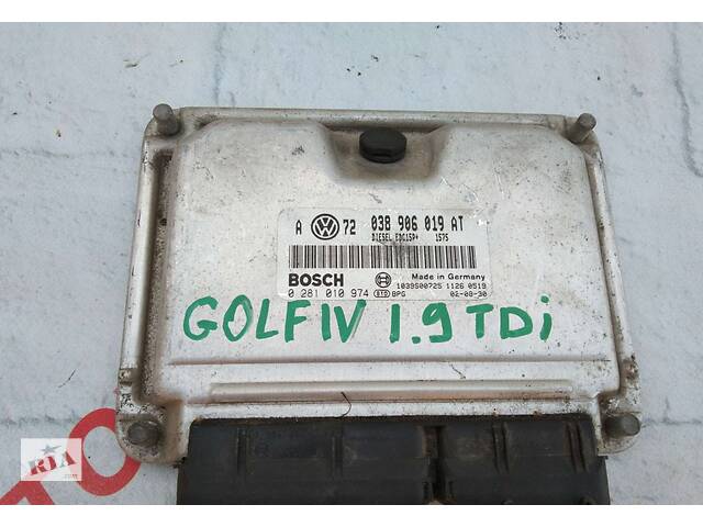 Блок управління двигуном для Volkswagen Golf IV 1.9tdi 038906019AT, 0281010974