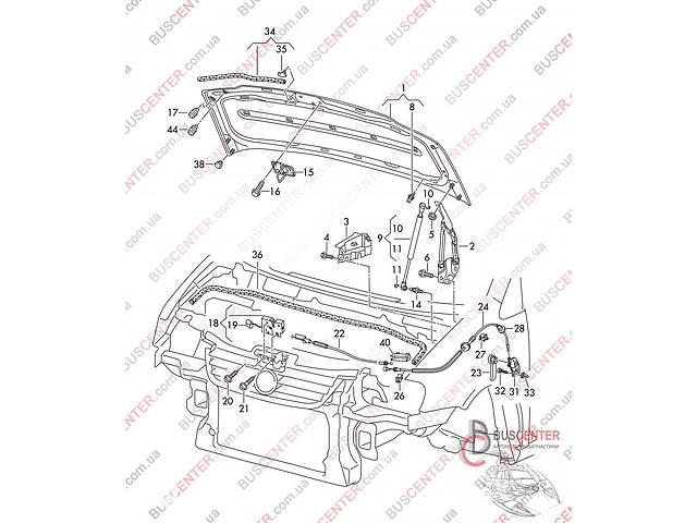 Боковая накладка петли капота правая с 2011 Volkswagen Touran (2010-...) 1T0805234C