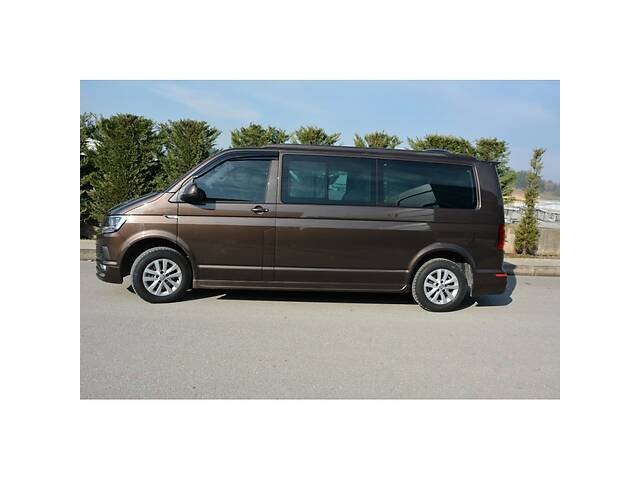 Боковые пороги V2 (под покраску) Длинная база для Volkswagen T5 рестайлинг 2010-2015 гг.