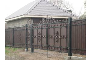 Железные и кованные выездные ворота на индивидуальный заказ в Николаеве и Николаевской области.
