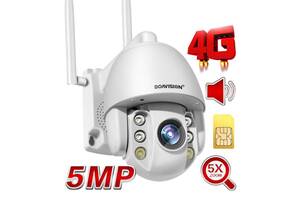 4G камера видеонаблюдения с СИМ картой поворотная PTZ c 5X зумом Baovision 4G50M24AS, 5 мегапикселей, уличная, 3G