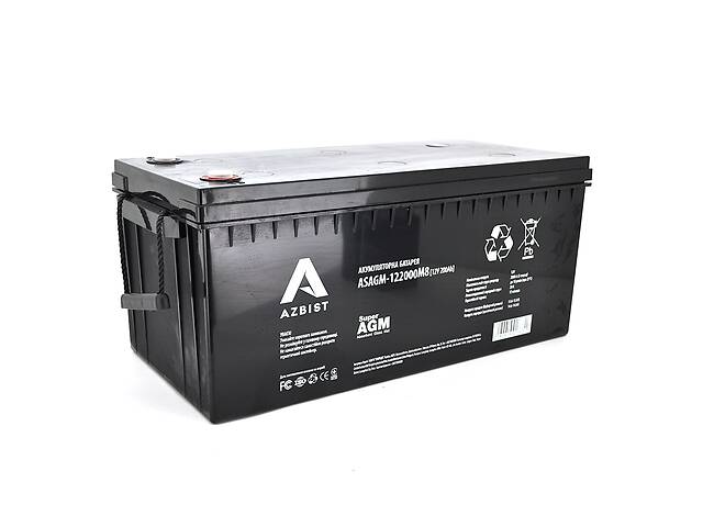 Аккумулятор ASBIST Super AGM ASAGM-122000M8, Black Case, 12V 200.0Ah ( 522 х 240 х 219 (224) ), 57kg Q1
