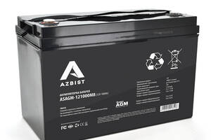 Аккумулятор AZBIST Super AGM ASAGM-121000M8, Black Case, 12V 100.0Ah ( 329 x 172 x 215 ) Q1/36