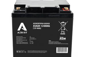 Аккумулятор AZBIST Super AGM ASAGM-12400M6, Black Case, 12V 40.0Ah (198x166x171), 13kg Q1