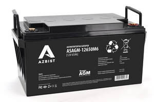 Аккумулятор AZBIST Super AGM ASAGM-12650M6, Black Case, 12V 65.0Ah ( 348 х 168 х 178 ), 19kgQ1/48