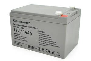 Аккумуляторная батарея AGM Qoltec QLT1214B, Gray Case, 12V 14.0Ah ( 151 x 98 x 95 (101) ) Q4