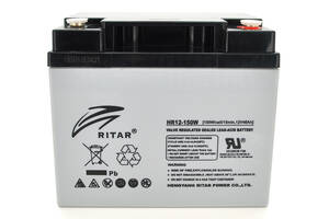 Аккумуляторная батарея AGM RITAR HR12150W, Gray Case, 12V 40.0Ah ( 198 х 166 х 169 (169 ) 12.40kg Q1/48