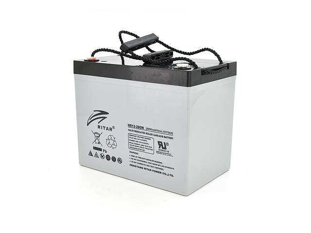 Аккумуляторная батарея AGM RITAR HR12280W, Gray Case, 12V 75.0Ah ( 260 х 169 х 211 (219 ) 24.80kg Q1