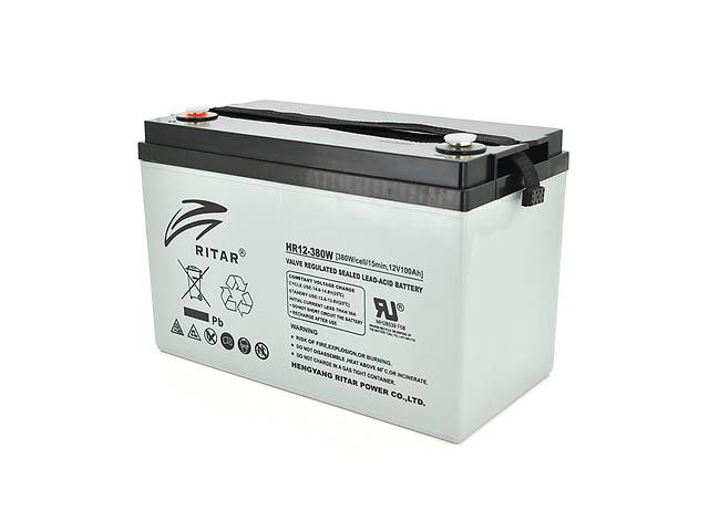 Аккумуляторная батарея AGM RITAR HR12380W, Gray Case, 12V 100.0Ah ( 328 х 172 х 215 (220 )) 30.50kg Q1/36