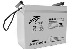 Аккумуляторная батарея AGM RITAR RA12-60, Gray Case, 12V 60.0Ah ( 260 x 169 x 211 (218) ) Q1