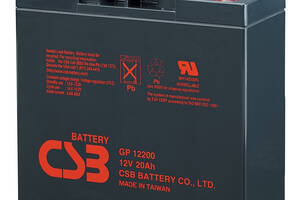 Аккумуляторная батарея CSB GP12200, 12V 20Ah (181х77х167 мм), 10.4 kg Q4