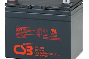 Аккумуляторная батарея CSB GP12340, 12V 34Ah (195х130х155мм), 10.2 kg