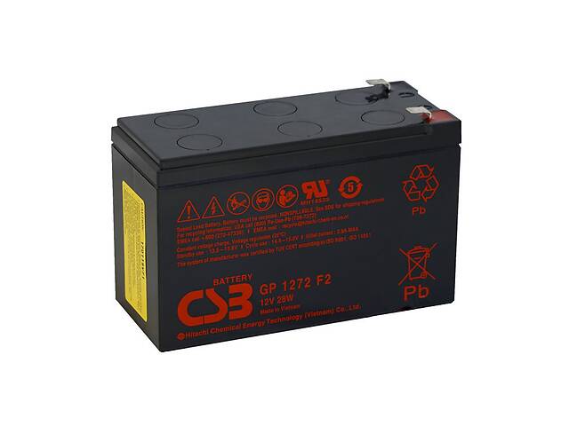 Аккумуляторная батарея CSB GP1272F2, 12V 7,2Ah (151х65х100мм) 2,4кг Q10/420