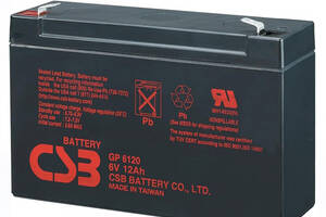 Аккумуляторная батарея CSB GP6120, 6V 12Ah (150 x 50 x 95 (100), 1.89 kg Q10