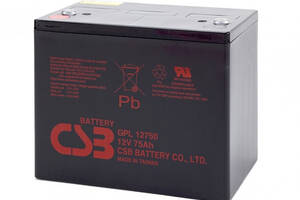 Аккумуляторная батарея CSB GPL12750, 12V 75Ah (261х168х215мм), 23.5 kg