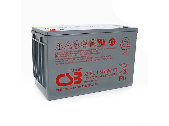 Аккумуляторная батарея CSB XHRL12475W, 12V 118.8Ah (343х213х170мм), 35.3 kg