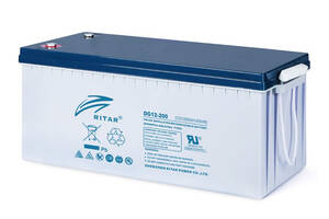 Аккумуляторная батарея GEL RITAR DG12-200, Gray Case, 12V 200.0Ah ( 522 х 240 х 219 (224) ) Q1/18