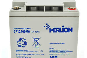 Аккумуляторная батарея MERLION AGM GP12400M6 12 V 40 Ah ( 196 x 165 x 175 ), 11.9 kg Q1/96