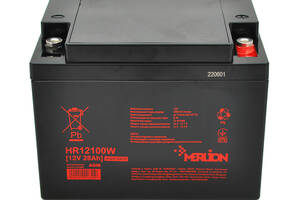 Аккумуляторная батарея MERLION HR12100W, 12V 28Ah Black ( 166 х 175 х 125 (125) ), 7.7 kg