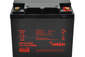 Аккумуляторная батарея MERLION HR12190W, 12V 45Ah ( 196 х 165 х 173 (173) ), 13.45 kg