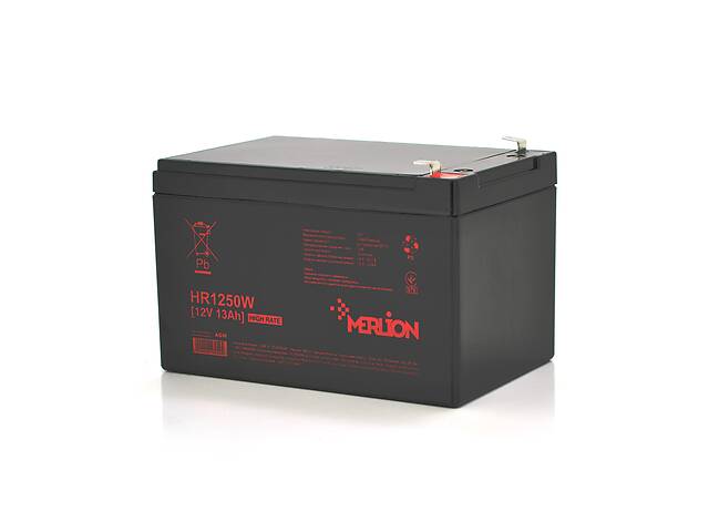 Аккумуляторная батарея MERLION HR1250W, 12V 13Ah Black ( 152 х 99 х 95 (100) ), Q6