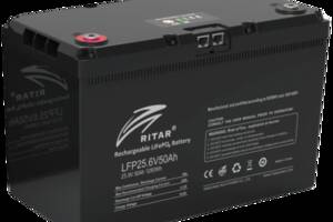 Аккумуляторная батарея с bluetooth Ritar LiFePO4 25.6V 50Ah 1280Wh (330 х 172 х 214 мм), 11kg Q1