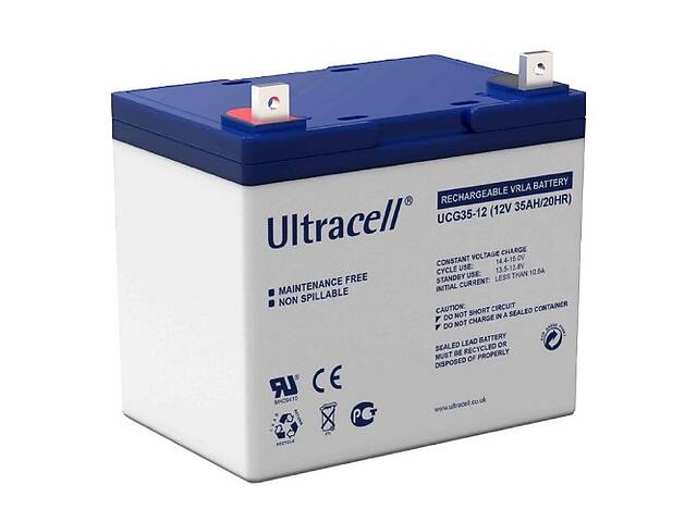 Аккумуляторная батарея Ultracell UCG35-12 GEL 12V 35 Ah (195x 130 x 167), 11.5 kg White Q1/132