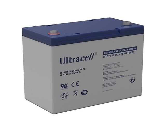 Аккумуляторная батарея Ultracell UCG75-12 GEL 12V 75 Ah (259 x 168 x 214) White Q1/67